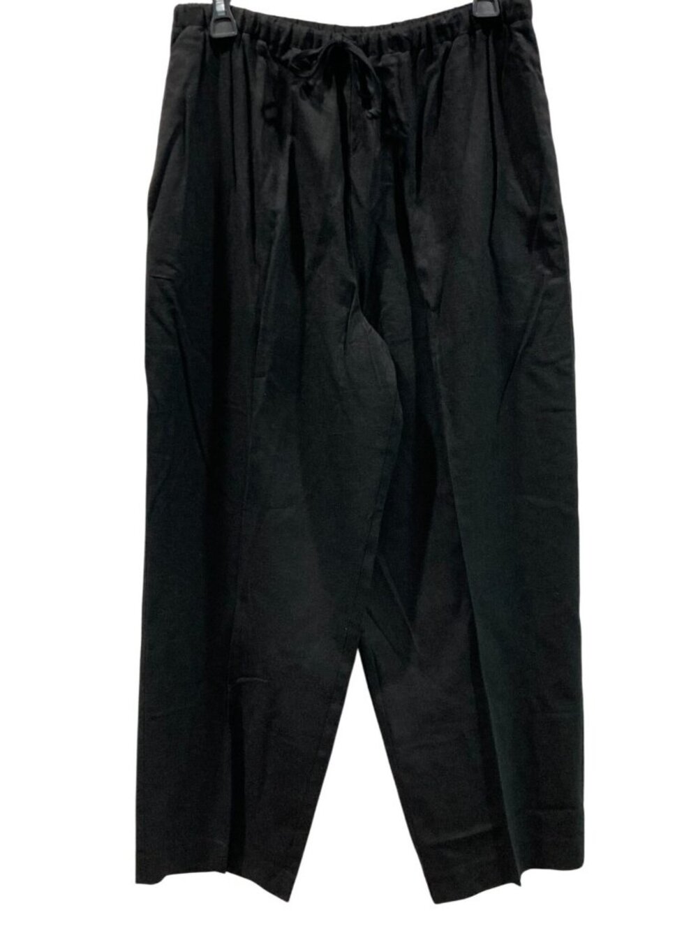 Coldwater Creek Linen Blend Pants L Black Whimsygoth Coastal Fisherman Resort
